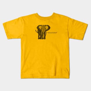 African Elephant with Common and Scientific Names - animal design Kids T-Shirt